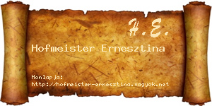 Hofmeister Ernesztina névjegykártya